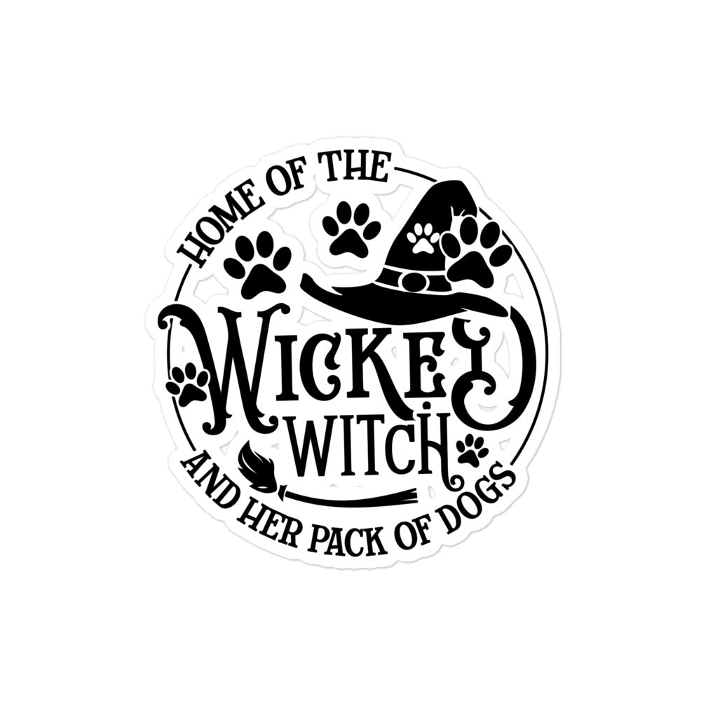 Wicked Witch and Her Pack of Dogs Sticker