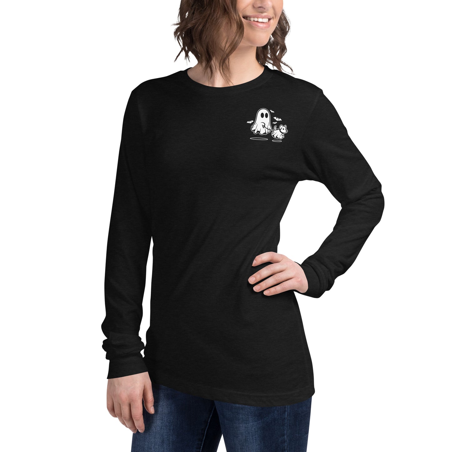 Ghostie with Pup Unisex Long Sleeve Tee