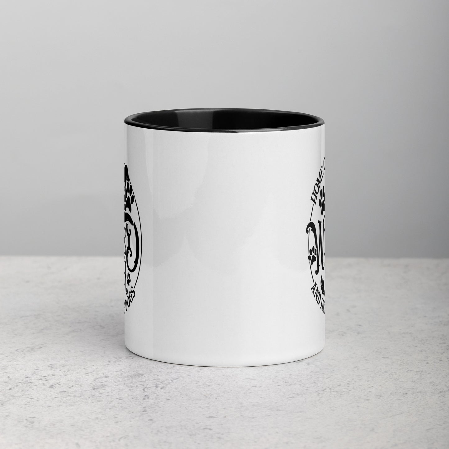 Wicked Witch and Her Pack of Dogs black and white mug