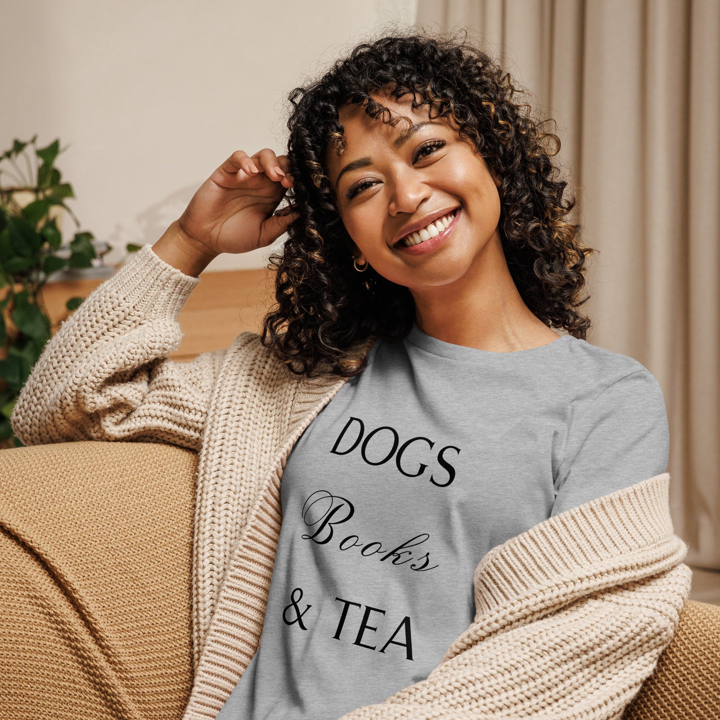 Dogs Books & Tea Women's Relaxed T-Shirt