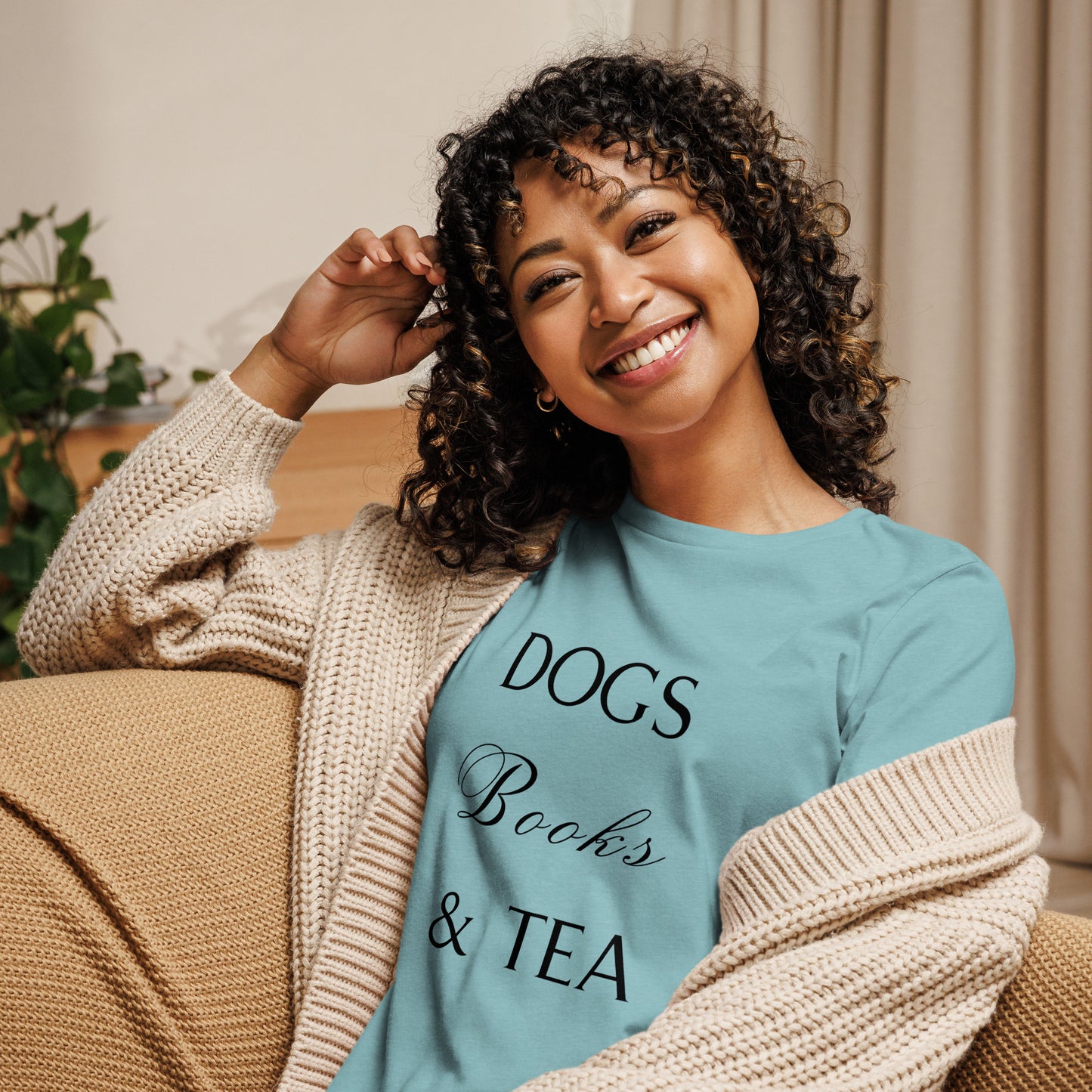 Dogs Books & Tea Women's Relaxed T-Shirt