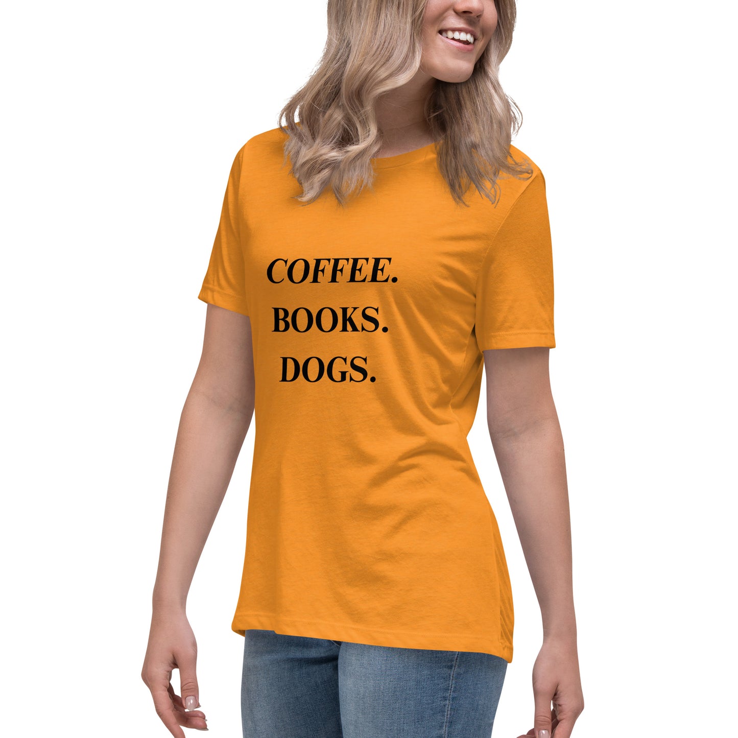 Coffee. Books. Dogs. Women's Relaxed T-Shirt