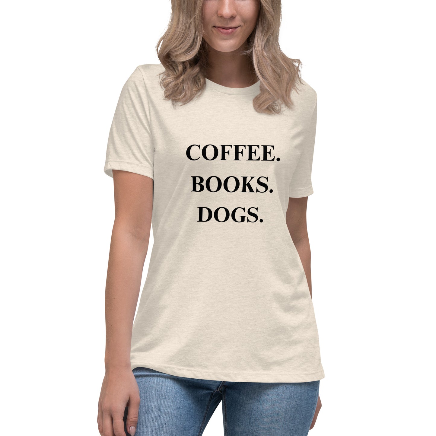 Coffee. Books. Dogs. Women's Relaxed T-Shirt