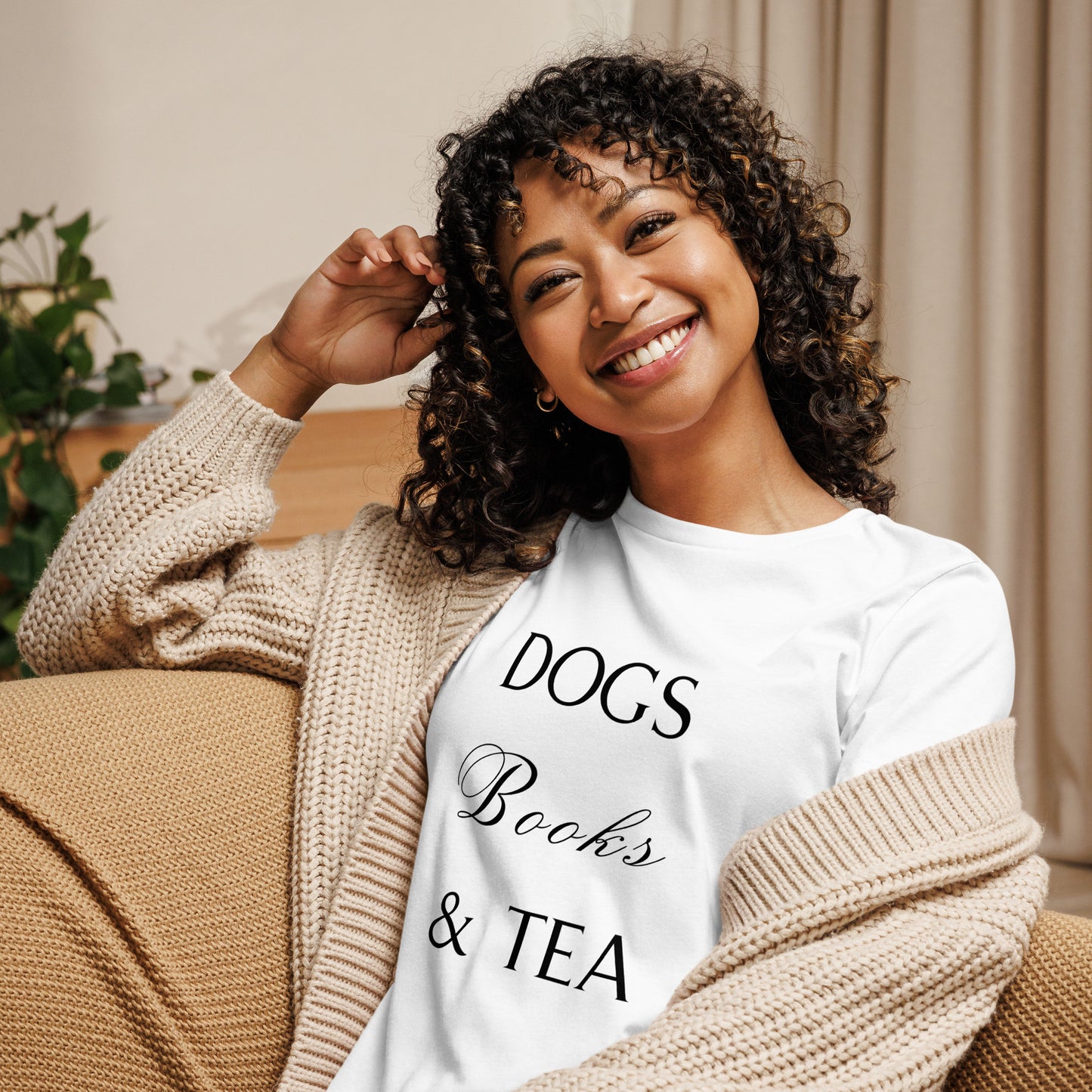 Dogs Books & Tea Women's Relaxed T-Shirt